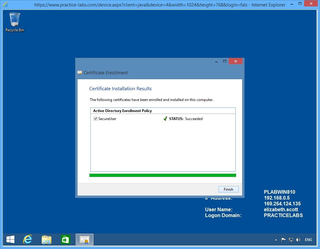 Practice Labs screenshot.